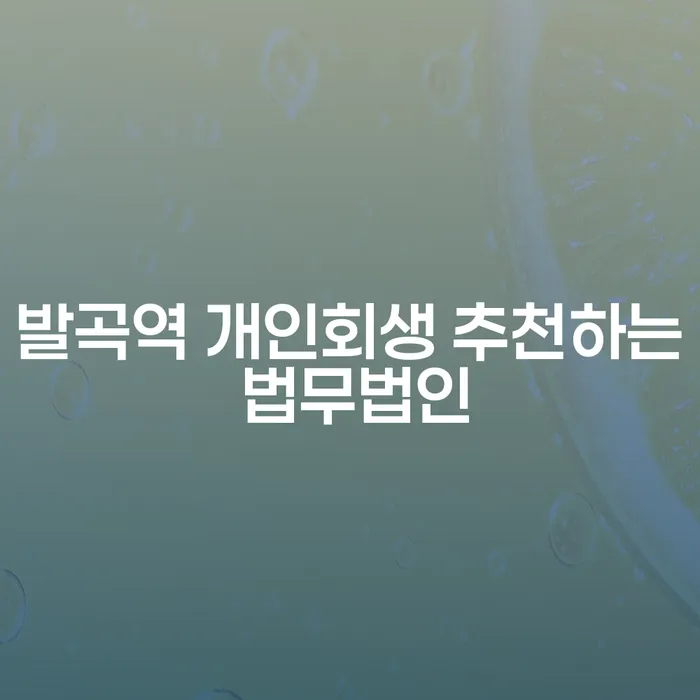 발곡역 개인회생 추천하는 법무법인