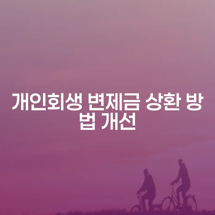 개인회생 변제금 상환 방법 개선이 가능한가요?