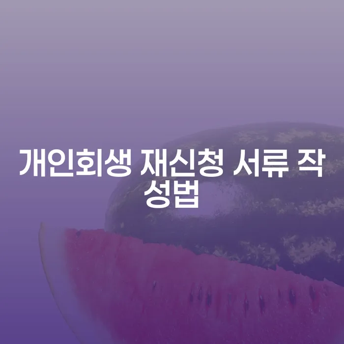 개인회생 재신청 서류 작성법, 어떻게 준비해야 할까요?